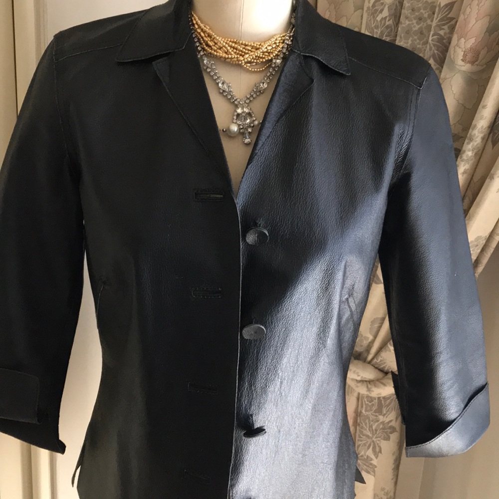Max studio black leather jacket
